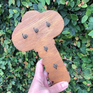 Vintage Handmade wooden shaped key holder